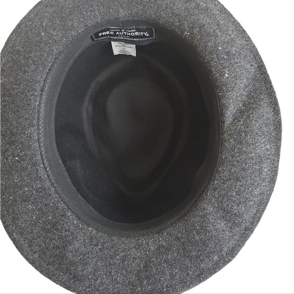 Free Authority Wool Blend Fedora Mens Dark Gray Small Medium - Picture 8 of 9